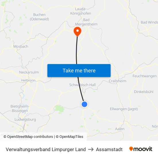 Verwaltungsverband Limpurger Land to Assamstadt map