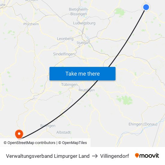 Verwaltungsverband Limpurger Land to Villingendorf map