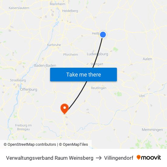 Verwaltungsverband Raum Weinsberg to Villingendorf map