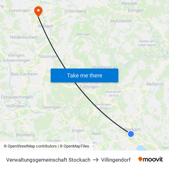 Verwaltungsgemeinschaft Stockach to Villingendorf map