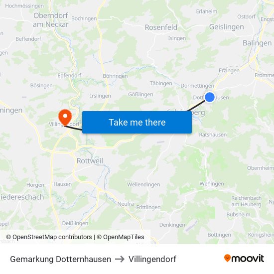 Gemarkung Dotternhausen to Villingendorf map