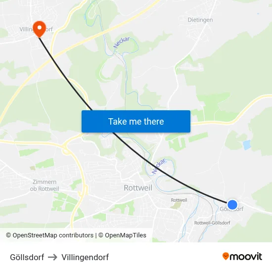 Göllsdorf to Villingendorf map