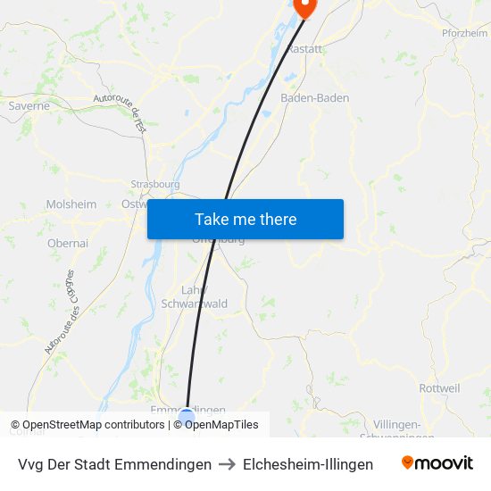 Vvg Der Stadt Emmendingen to Elchesheim-Illingen map