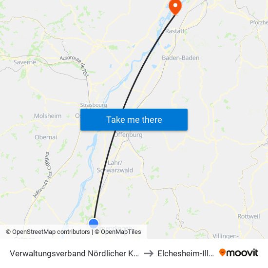 Verwaltungsverband Nördlicher Kaiserstuhl to Elchesheim-Illingen map