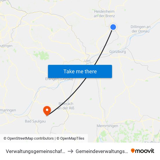 Verwaltungsgemeinschaft Giengen An Der Brenz to Gemeindeverwaltungsverband Bad Buchau map