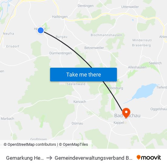 Gemarkung Heudorf to Gemeindeverwaltungsverband Bad Buchau map