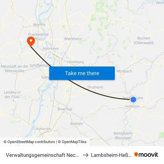 Verwaltungsgemeinschaft Neckarsulm to Lambsheim-Heßheim map