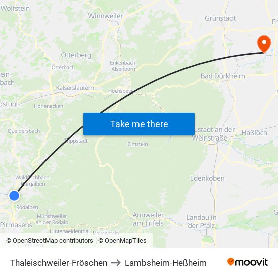 Thaleischweiler-Fröschen to Lambsheim-Heßheim map