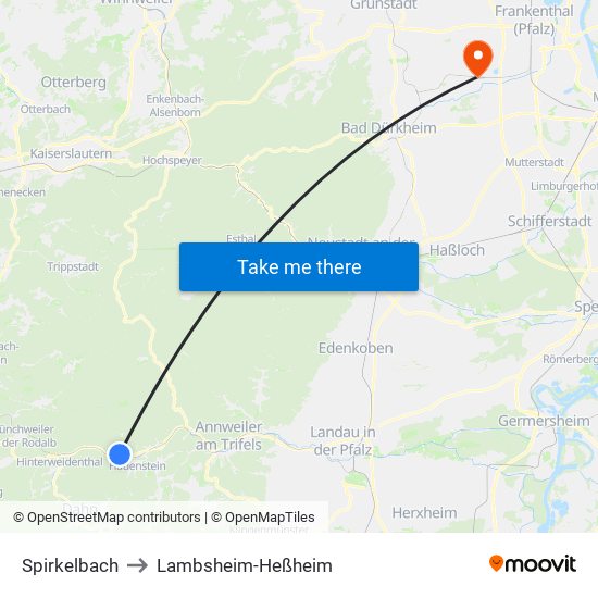 Spirkelbach to Lambsheim-Heßheim map