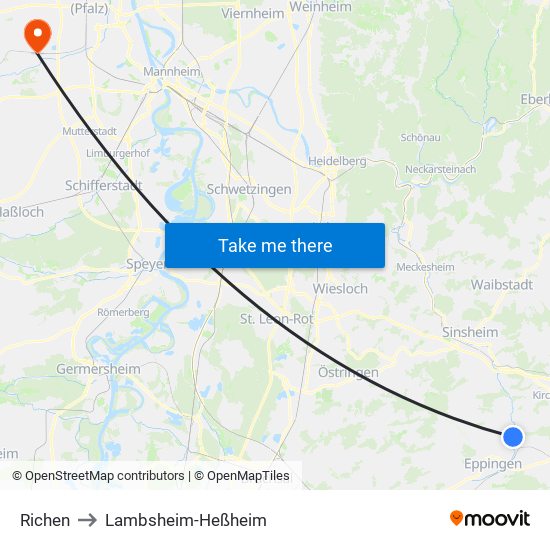 Richen to Lambsheim-Heßheim map