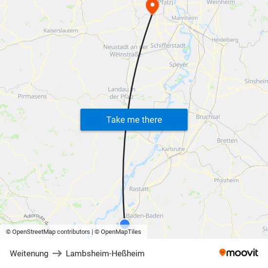Weitenung to Lambsheim-Heßheim map