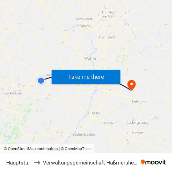 Hauptstuhl to Verwaltungsgemeinschaft Haßmersheim map