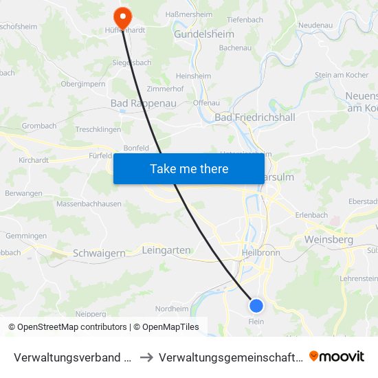 Verwaltungsverband Flein-Talheim to Verwaltungsgemeinschaft Haßmersheim map