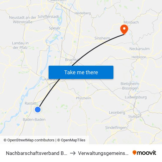 Nachbarschaftsverband Bischweier-Kuppenheim to Verwaltungsgemeinschaft Haßmersheim map