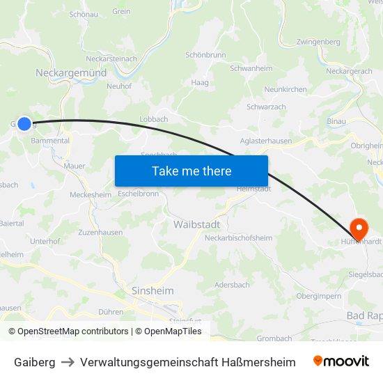 Gaiberg to Verwaltungsgemeinschaft Haßmersheim map
