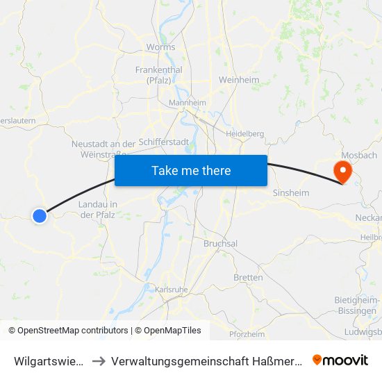 Wilgartswiesen to Verwaltungsgemeinschaft Haßmersheim map