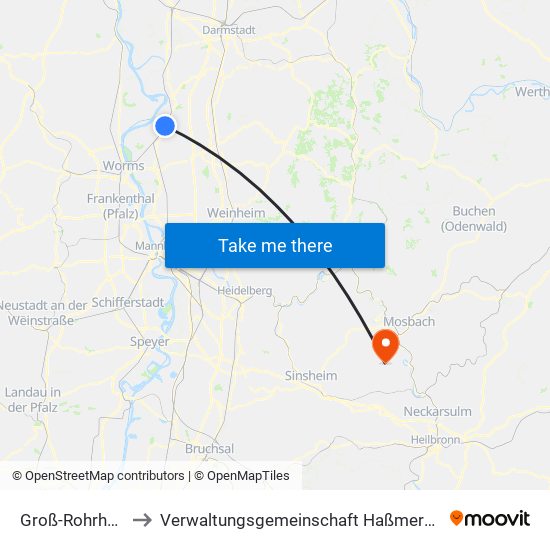 Groß-Rohrheim to Verwaltungsgemeinschaft Haßmersheim map
