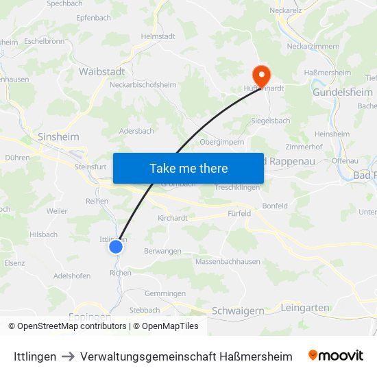 Ittlingen to Verwaltungsgemeinschaft Haßmersheim map