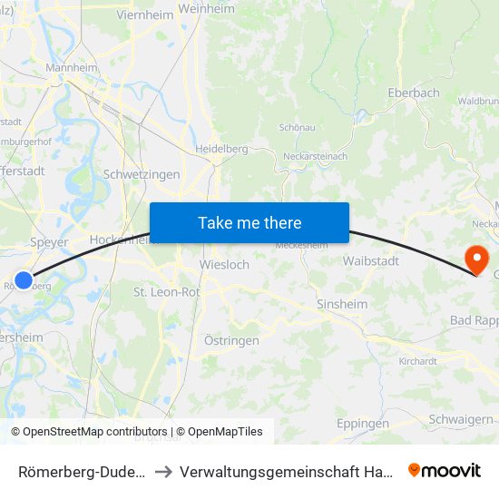 Römerberg-Dudenhofen to Verwaltungsgemeinschaft Haßmersheim map