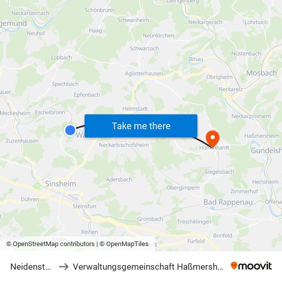 Neidenstein to Verwaltungsgemeinschaft Haßmersheim map