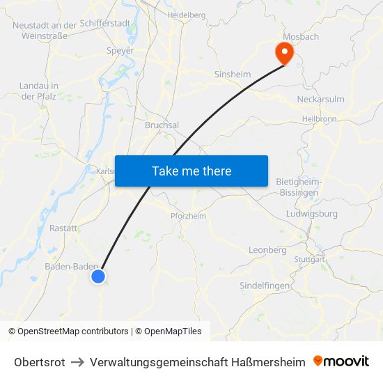 Obertsrot to Verwaltungsgemeinschaft Haßmersheim map