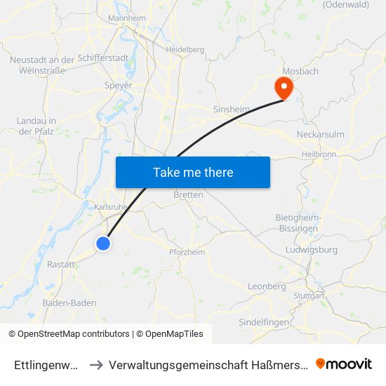 Ettlingenweier to Verwaltungsgemeinschaft Haßmersheim map