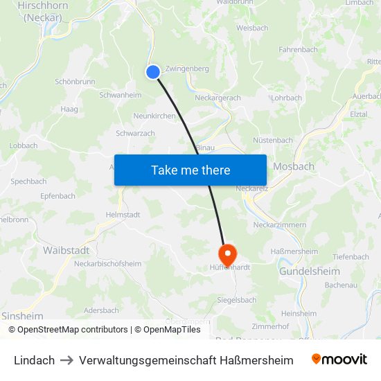 Lindach to Verwaltungsgemeinschaft Haßmersheim map