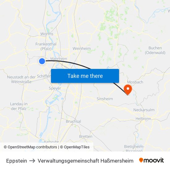 Eppstein to Verwaltungsgemeinschaft Haßmersheim map
