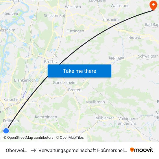 Oberweier to Verwaltungsgemeinschaft Haßmersheim map