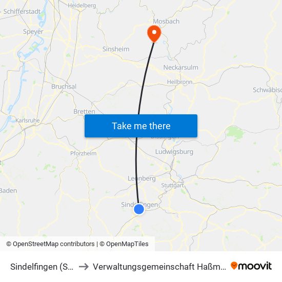 Sindelfingen (Stadt) to Verwaltungsgemeinschaft Haßmersheim map