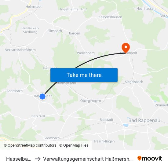 Hasselbach to Verwaltungsgemeinschaft Haßmersheim map