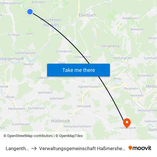 Langenthal to Verwaltungsgemeinschaft Haßmersheim map