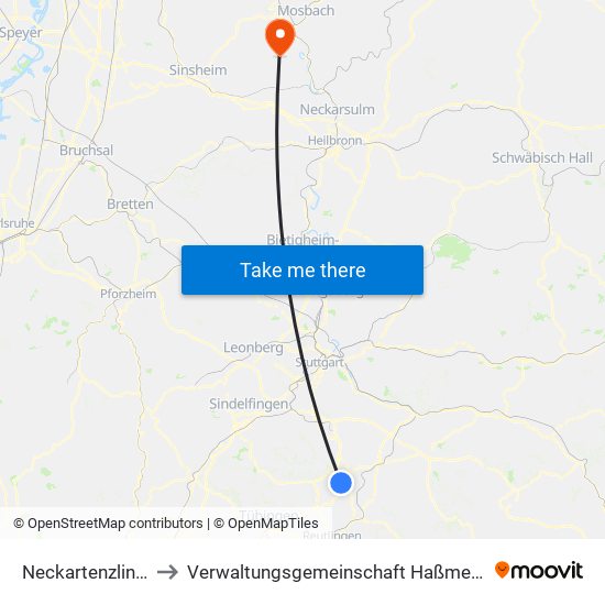 Neckartenzlingen to Verwaltungsgemeinschaft Haßmersheim map