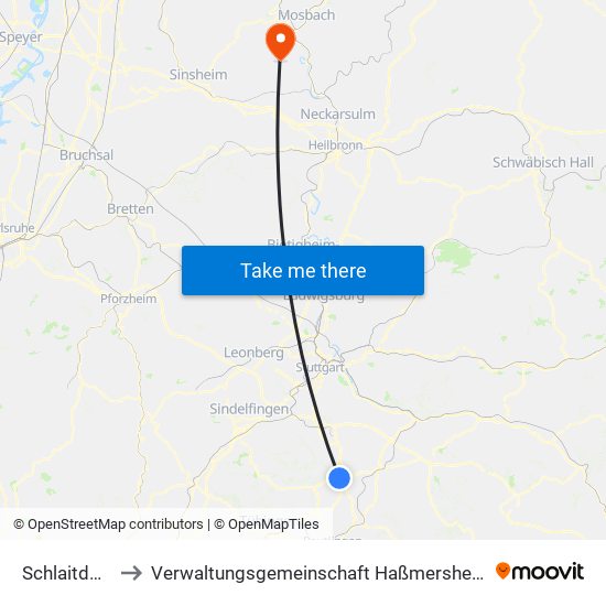 Schlaitdorf to Verwaltungsgemeinschaft Haßmersheim map
