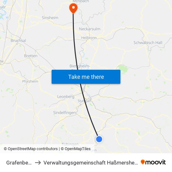 Grafenberg to Verwaltungsgemeinschaft Haßmersheim map