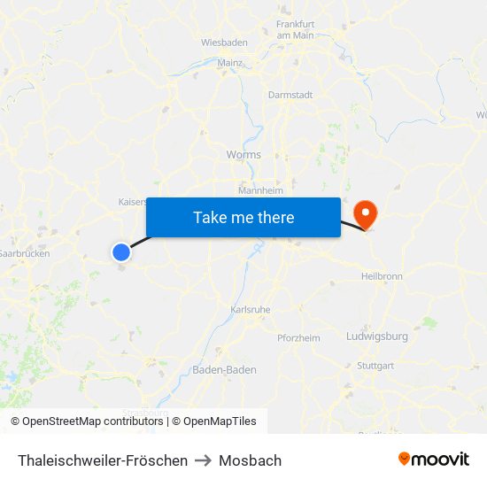 Thaleischweiler-Fröschen to Mosbach map