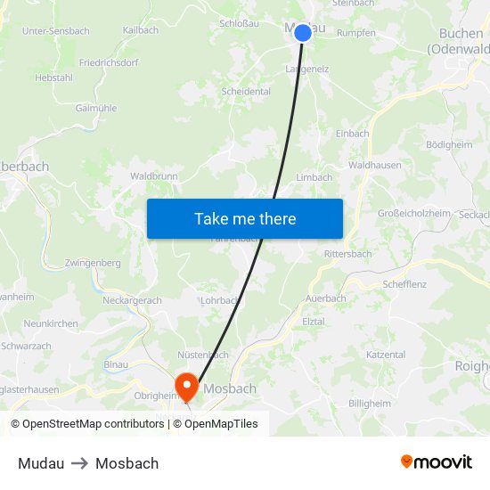 Mudau to Mosbach map