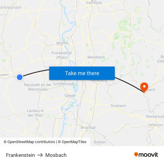Frankenstein to Mosbach map