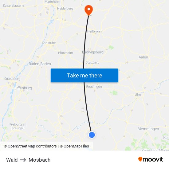 Wald to Mosbach map