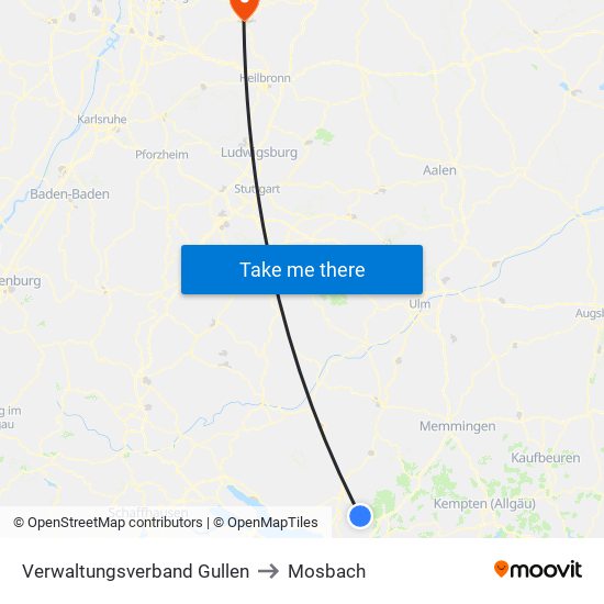 Verwaltungsverband Gullen to Mosbach map