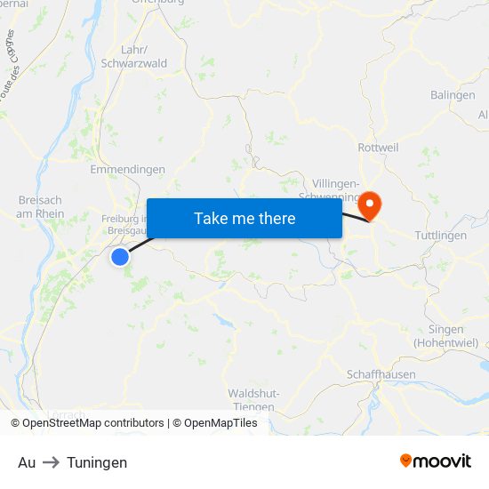 Au to Tuningen map