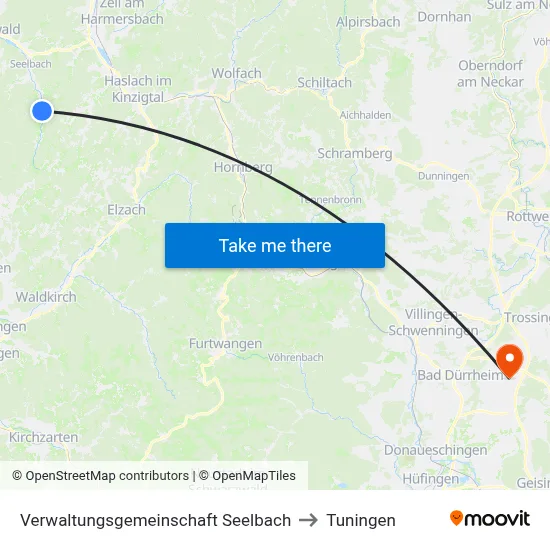 Verwaltungsgemeinschaft Seelbach to Tuningen map