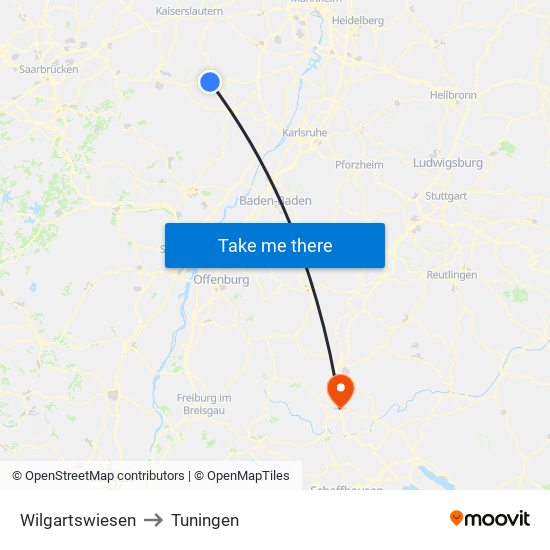 Wilgartswiesen to Tuningen map