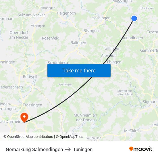 Gemarkung Salmendingen to Tuningen map
