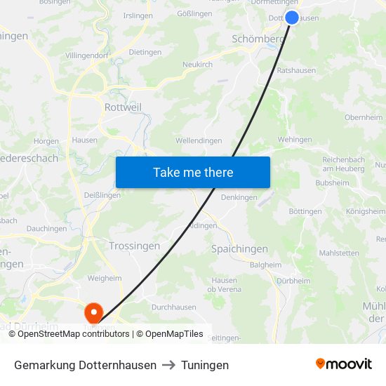 Gemarkung Dotternhausen to Tuningen map