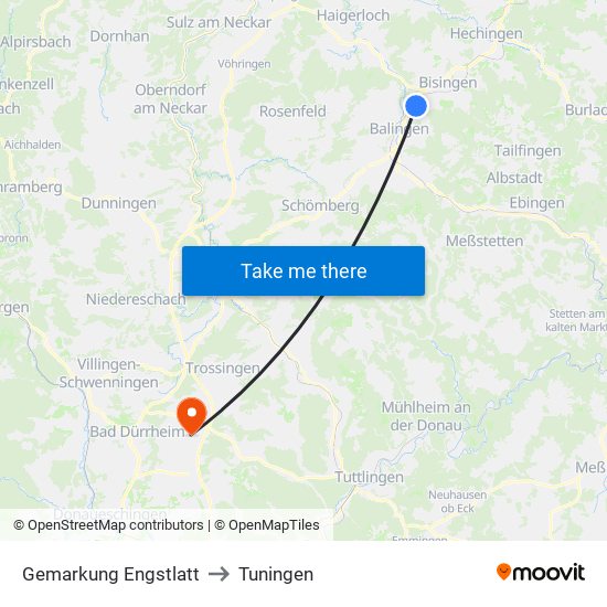 Gemarkung Engstlatt to Tuningen map
