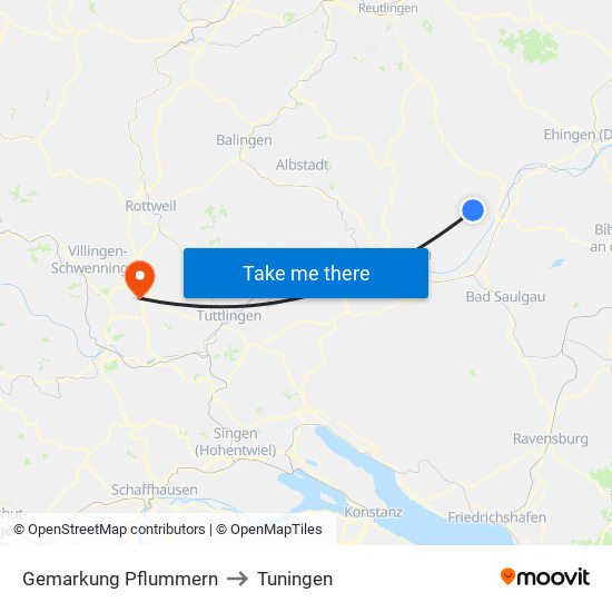 Gemarkung Pflummern to Tuningen map
