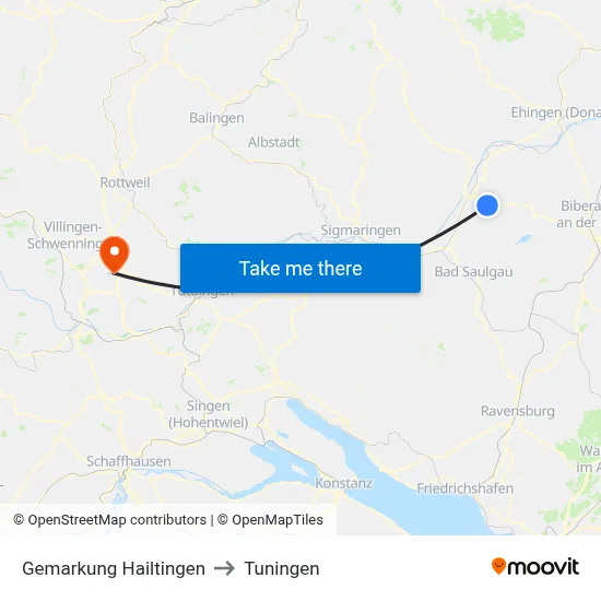 Gemarkung Hailtingen to Tuningen map