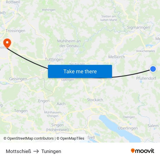 Mottschieß to Tuningen map