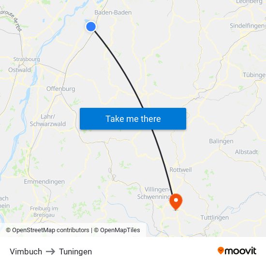 Vimbuch to Tuningen map